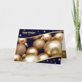 Joyeuses fêtes. Carte de vacances Gold Christmas B