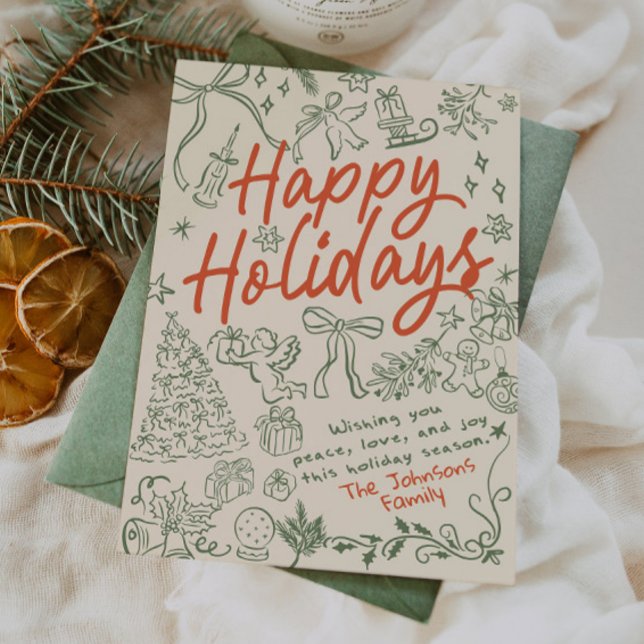 Joyeuses Fêtes Carte de Vœux Fantaisiste Dessinée  (Créateur téléchargé)