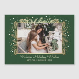 Joyeuses fêtes. Carte photo magnétique personnalis