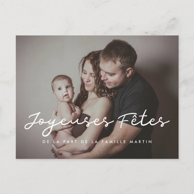 Joyeuses fêtes carte postale photo personnalisable (Devant)
