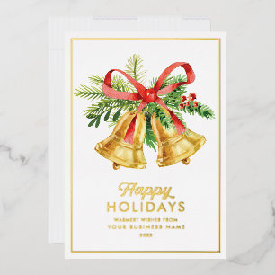 Joyeuses Fêtes Cartes Entreprise Aquarelle Cloches