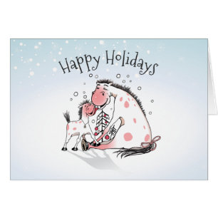 Joyeuses fêtes Cheval et poulain