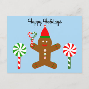 Joyeuses fêtes Gingerbread Man #1 Carte postale