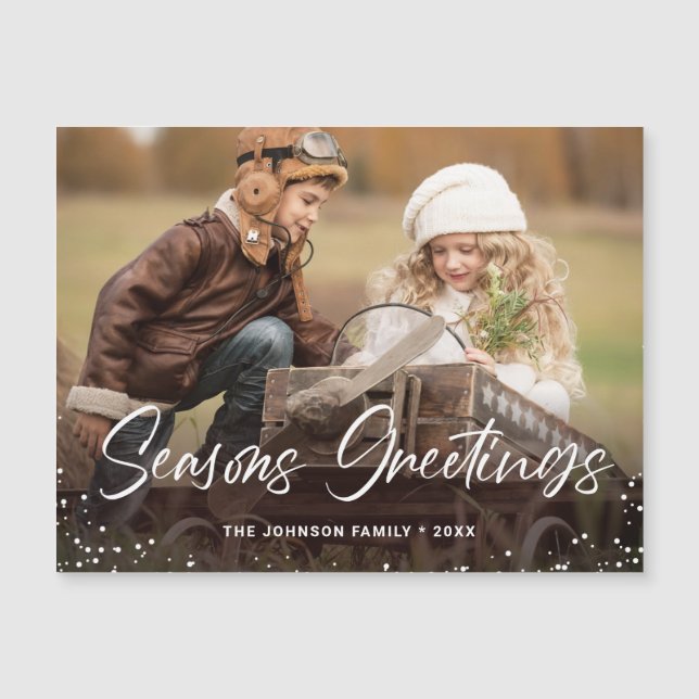 Joyeuses fêtes Noël PHOTO Carte magnétique (Devant)