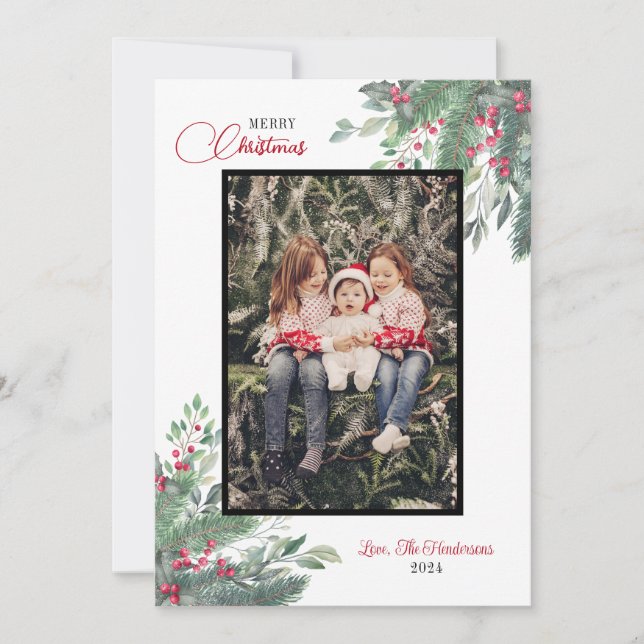 Joyeuses fêtes Noël Photo Cartes de voeux (Devant)