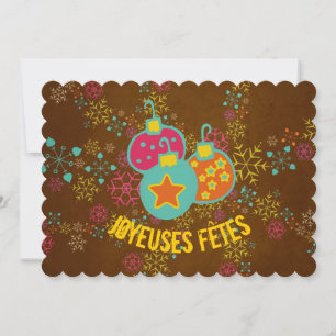 Joyeuses Fêtes Ornementations Carte Vacances
