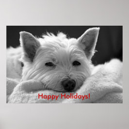 Joyeuses fêtes - Poster du chien mignon Westie