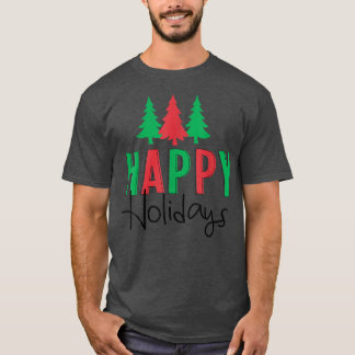 Joyeuses fêtes Rétro Noël arbres T-shirt