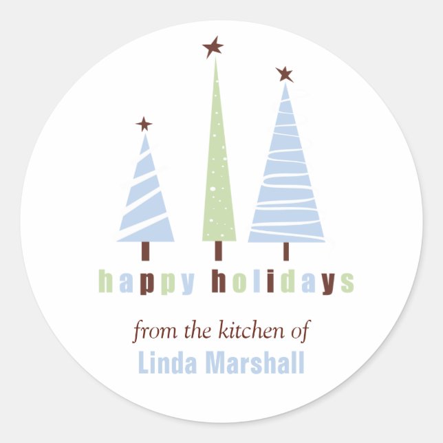Joyeuses fêtes Sticker Arbres de Noël (Devant)