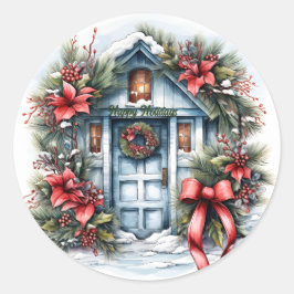 Joyeuses fêtes Sticker Vector 2D Wreath de Noël