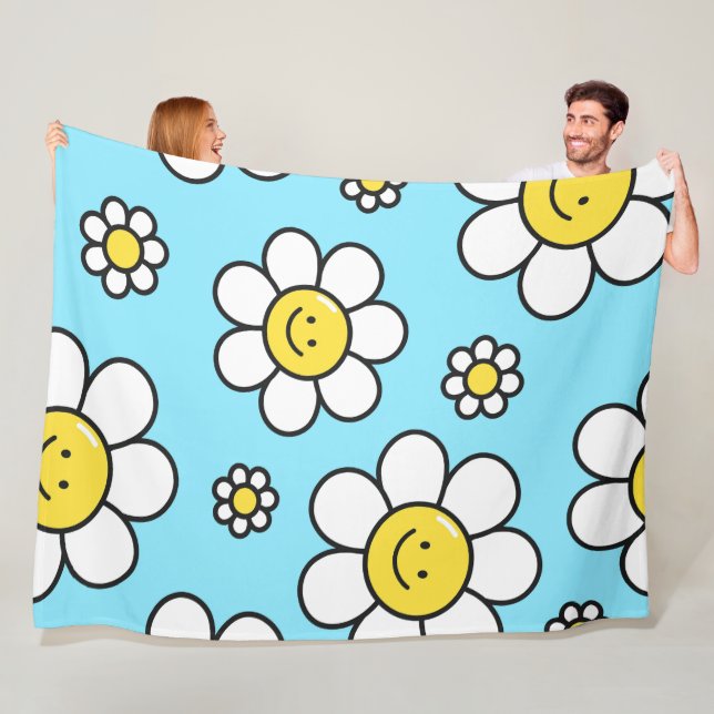 Joyeuses fleurs 60x80 Couverture en polaire (En situation)