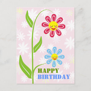 Joyeuses Fleurs Bonne Carte postale Anniversaire