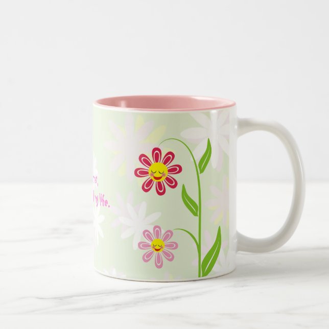 Joyeuses fleurs Fête des mères mignonne mug (Droit)