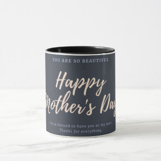 Joyeuses mamans jour imprimé tasse noire