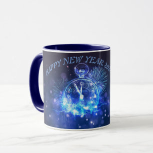 Joyeuses Mugs du Nouvel An 2025couleur bleu marine