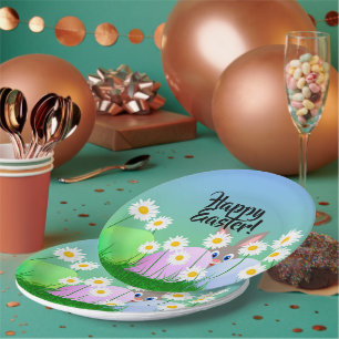 Joyeuses Pâques Assiette en carton Lapin de Pâques