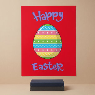 Joyeuses Pâques avec affiche d'œuf