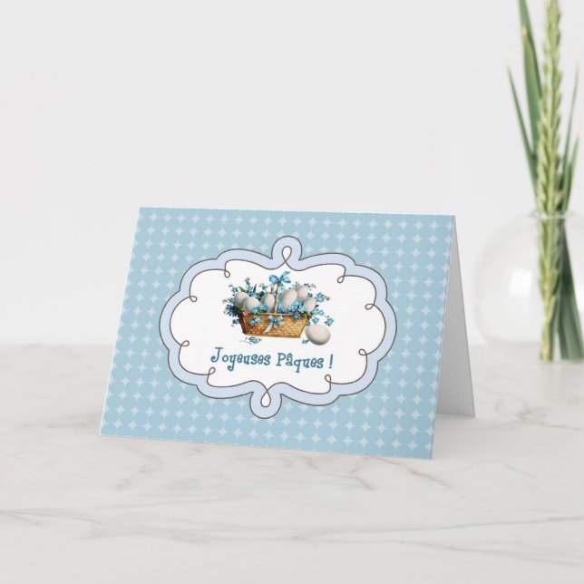 Joyeuses pâques. Carte Est à French (Devant)