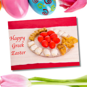 Joyeuses Pâques grecques avec carte de cookies gre