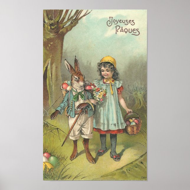 Joyeuses Pâques Niedlich Vintag Ostern Poster (Vorne)