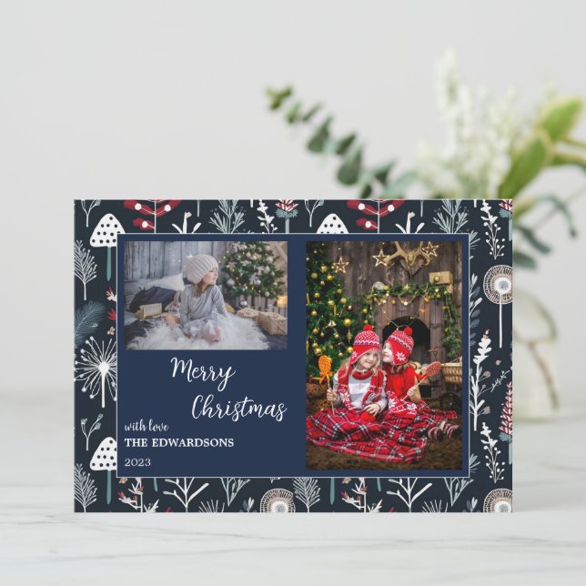 Joyeuses photos de famille de Noël carte de Noël. (Debout devant)