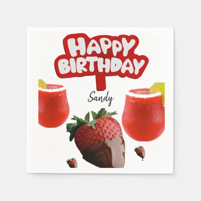 Joyeuses serviettes en papier d'anniversaire (Devant)