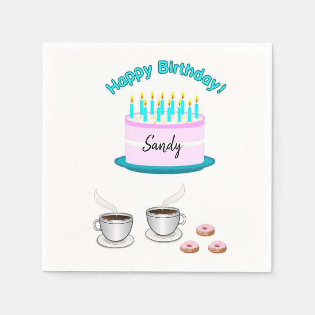 Joyeuses serviettes en papier d'anniversaire (Devant)