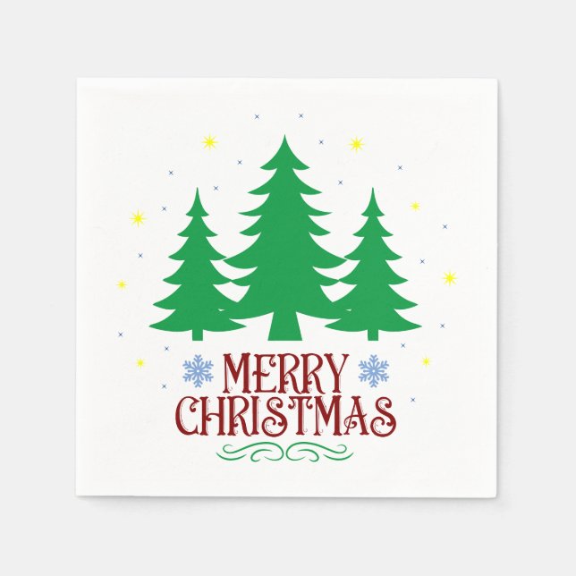 Joyeuses serviettes en papier de Noël (Devant)