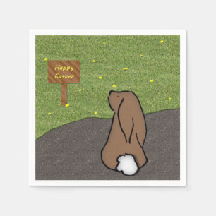 Joyeuses serviettes en papier lapin de Pâques