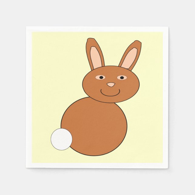 Joyeuses serviettes en papier lapin de Pâques (Devant)