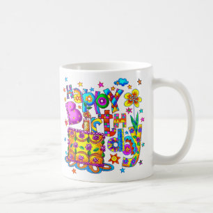Joyeuses tasses de gâteau d'anniversaire