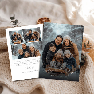 Joyeuses Tidings Famille d'hiver Carte de Noël