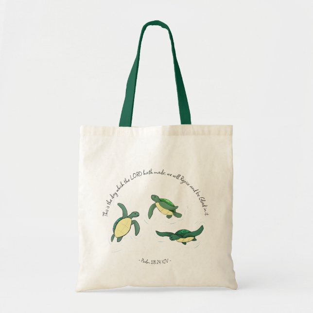 Joyeuses Tortues Sac fourre-tout chrétien (Devant)