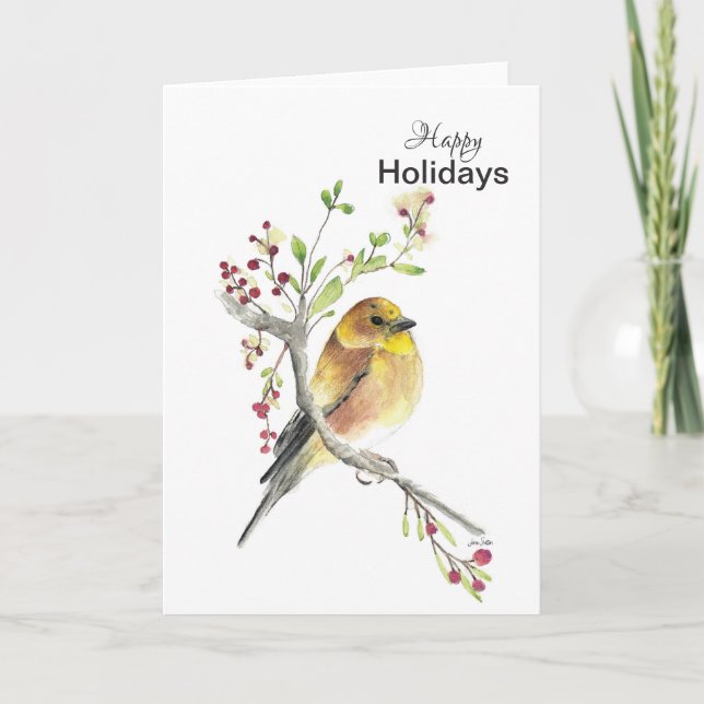 Joyeuses vacances American Goldfinch carte d'oisea (Devant)