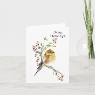 Joyeuses vacances American Goldfinch carte d'oisea