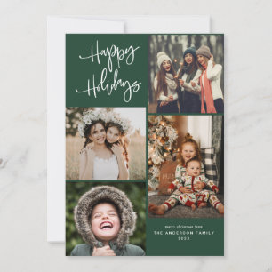 Joyeuses vacances blanc lettrage de Noël carte