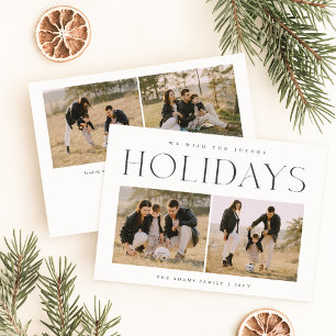Joyeuses Vacances Chic Famille 3 Photo Carte de No
