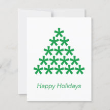 Joyeuses Vacances Étoiles vertes Noël Carte Arbre