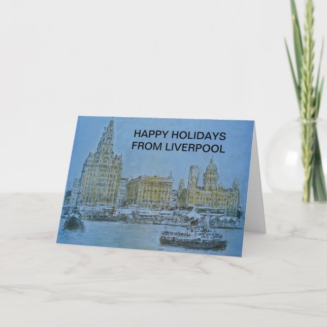 Joyeuses Vacances Liverpool Cartes de Colin Carr-N (Devant)