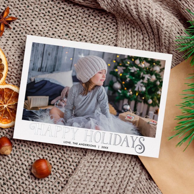 Joyeuses vacances Moderne Calligraphie une photo (Créateur téléchargé)