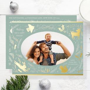 Joyeuses vacances Noël Photo Woodland Doodle