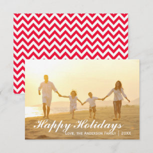Joyeuses vacances photo avec Red Chevron - Carte 3
