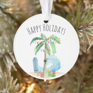 Joyeuses vacances Tropical Christmas Palm Tree Bea