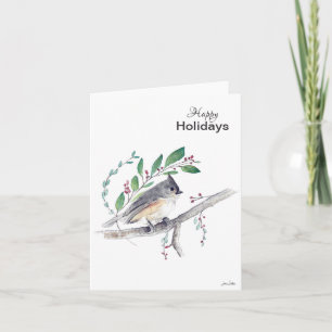Joyeuses vacances Tufted Titmouse carte d'oiseau