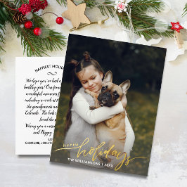 Joyeuses Vacances Un Vertical Photo Gold de Noël