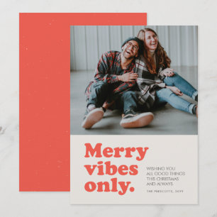 Joyeuses vibes seulement rétro vacances carte phot