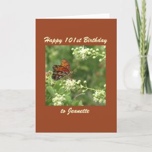 Joyeux 101e anniversaire Papillon de la carte de v
