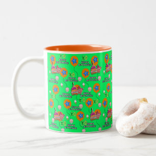 Joyeux 10e anniversaire Mug Balloons #10 Green
