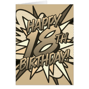 Joyeux 18e ANNIVERSAIRE Bande Dessinée Pop Art Vin