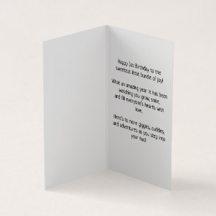Joyeux 1er anniversaire - Carte pour enfants